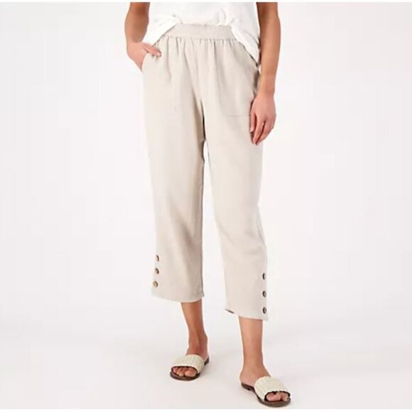 quot;As Is" Susan Graver Weekend Regular Premium Stretch Pull-on Crop Pant